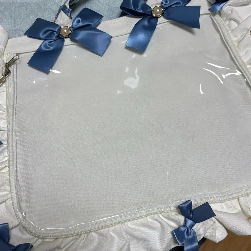 [BUNJANG] Zakamart A4 White Limited Ita Bag Smoke Blue / 자카마트 A4 화이트 리미티드 이타백 스모크블루