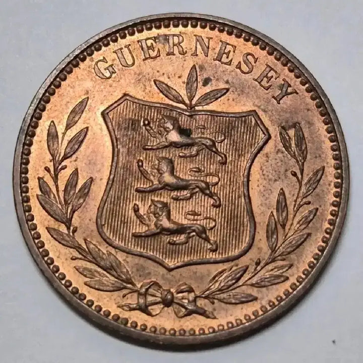 [BUNJANG] Rare British Guernsey 1889 8 Double Coin - Unused Foreign Currency / 희귀 영국 건지 미사용 1889년 8더블.외국주화 주화 동전 화폐