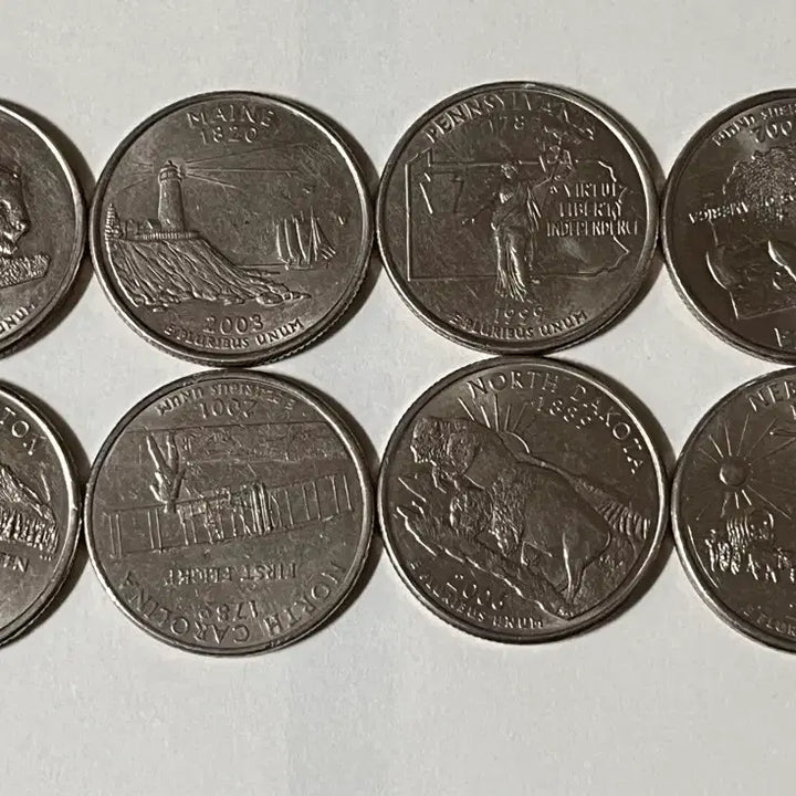 [BUNJANG] 50 State Quarters Collection Set - 8 States / 미국 50개주  기념 쿼터달러 동전 8개주 8종세트 일괄판매