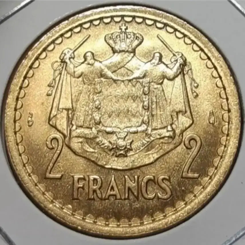 [BUNJANG] Monaco 1943 2 Francs Louis II Unused Coin / 모나코 미사용 루이2세 1943년 2프랑.외국주화 주화 화폐 동전