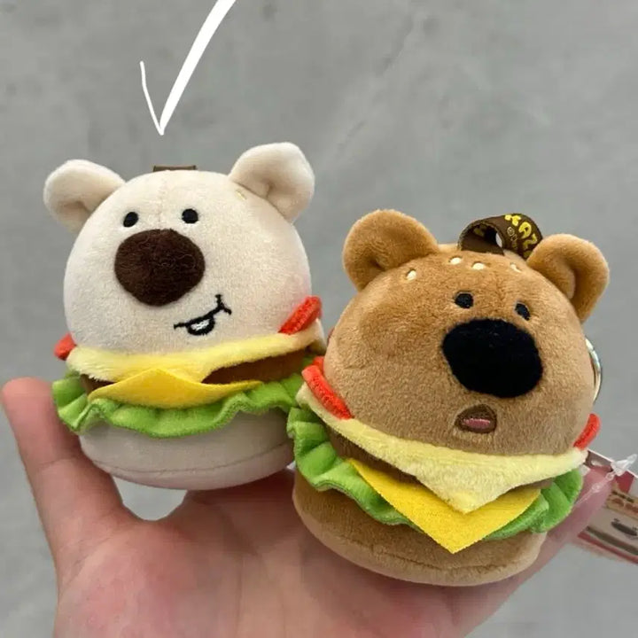 [BUNJANG] CokerJjang Burger Ssook Quokka Doll Keychain / 코커짱 버거쏘옥 햄버거 쿼카 인형 키링