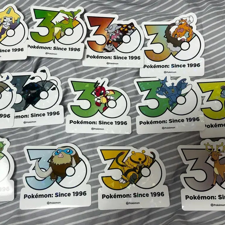 [BUNJANG] Pokemon 30th Anniversary Logo Sticker Bundle Set (Jirachi Included) / 포켓몬 30주년 로고 스티커 지라치 포함 일괄 판매