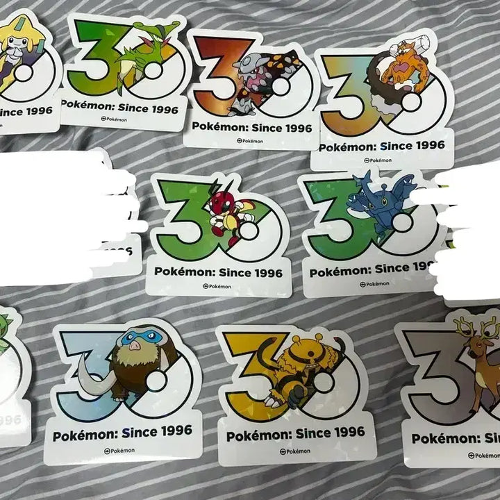 [BUNJANG] Pokemon 30th Anniversary Logo Sticker Bundle Set (Jirachi Included) / 포켓몬 30주년 로고 스티커 지라치 포함 일괄 판매