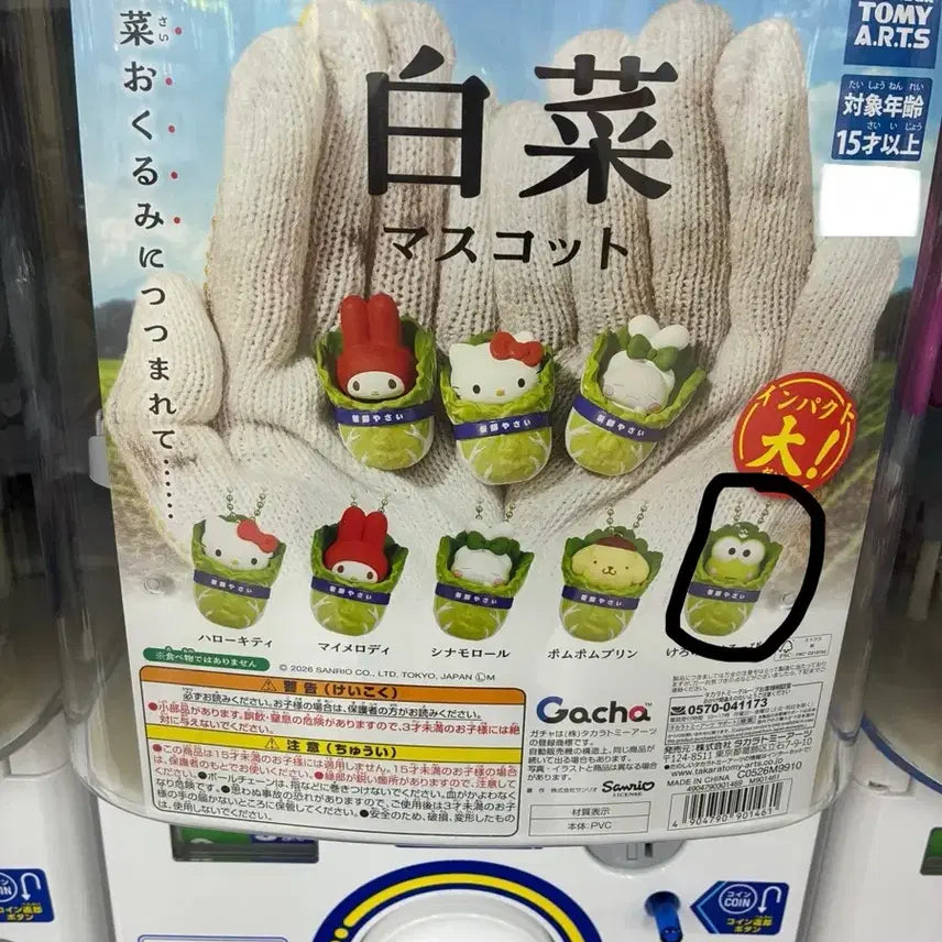 [BUNJANG] Sanrio Baechu Mascot Gacha Keroppi / 산리오 배추 마스코트 가챠 케로피