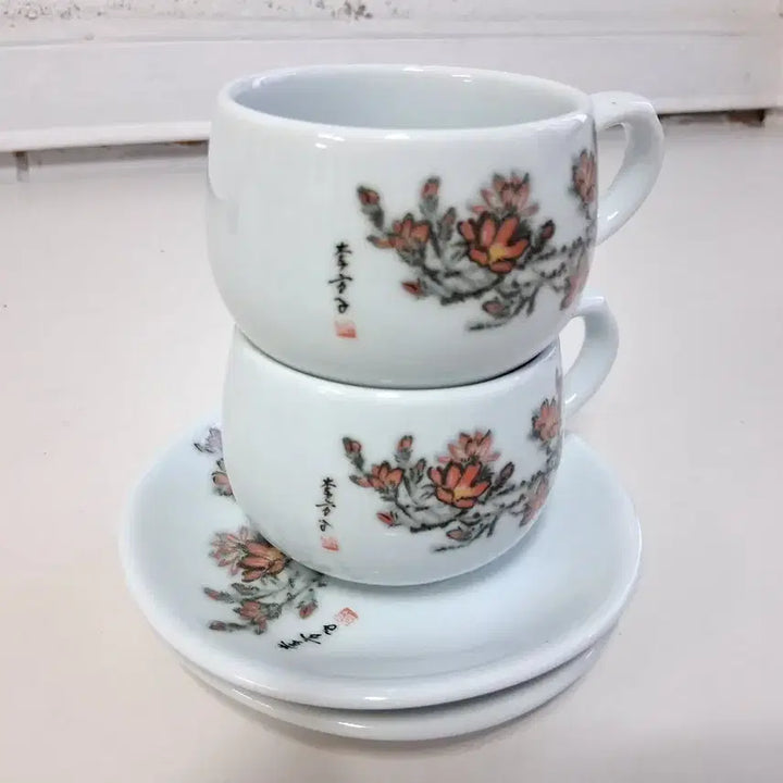 [BUNJANG] Nakseonjae Yi Bangja Gift Coffee Cup Set (4 Pieces) / 낙선재 이방자 선물커피잔2세트 4p   /찻잔