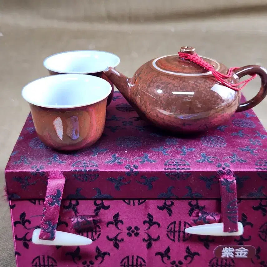 [BUNJANG] Tea Set with Teapot and Two Cups / 전다,용정차등을 우리는 요변좋은 다기셑