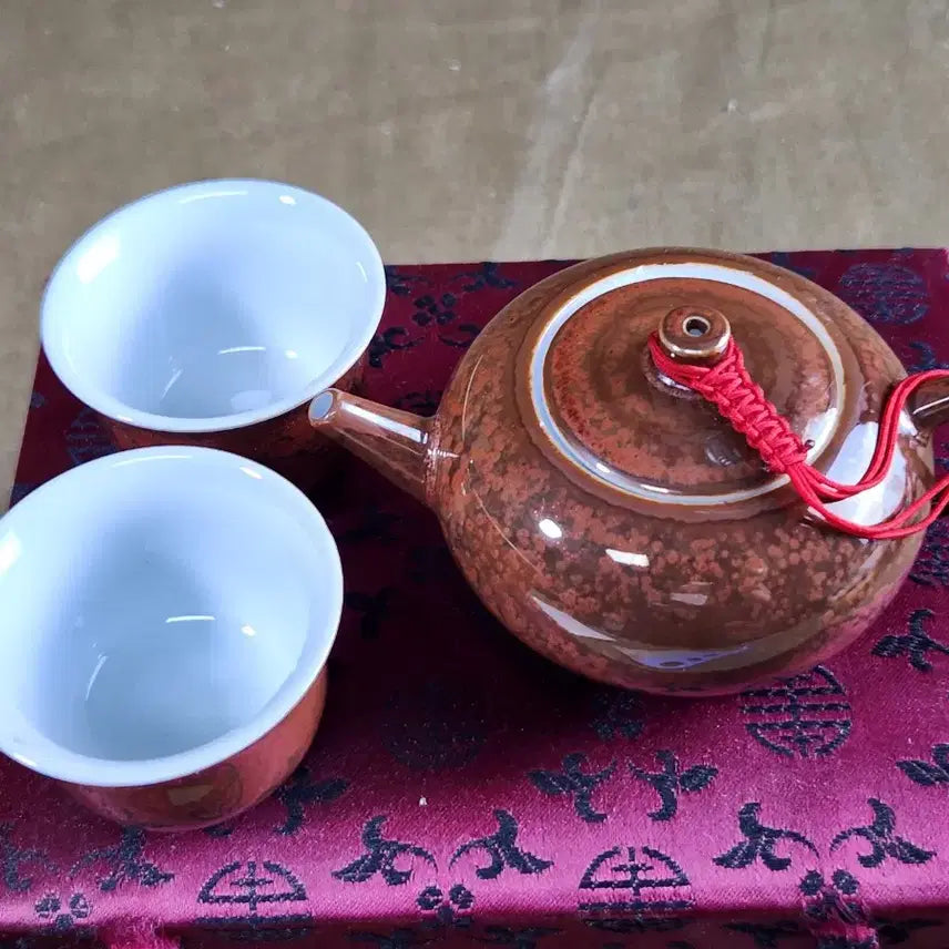 [BUNJANG] Tea Set with Teapot and Two Cups / 전다,용정차등을 우리는 요변좋은 다기셑