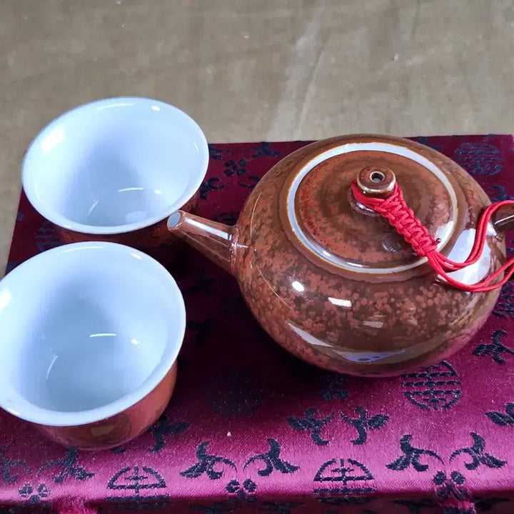[BUNJANG] Tea Set with Teapot and Two Cups / 전다,용정차등을 우리는 요변좋은 다기셑