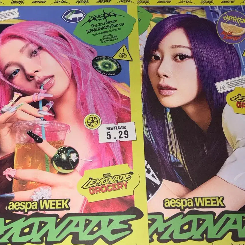 [SOLD OUT] 에스파 레모네이드 팝업 카리나 지젤 포스터 일괄양도