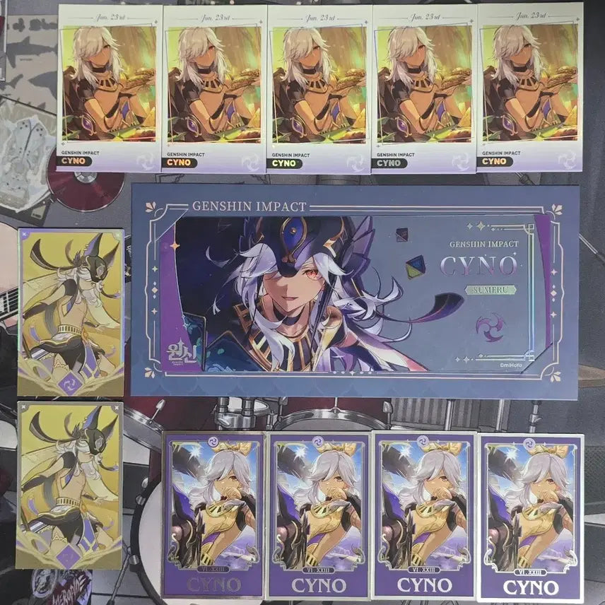 [BUNJANG] Genshin Impact Cyno PVC Ticket Set / 원신 사이노 일성소 점괘 라운지 pvc 티켓 특전 메가커피 포카 팝니다