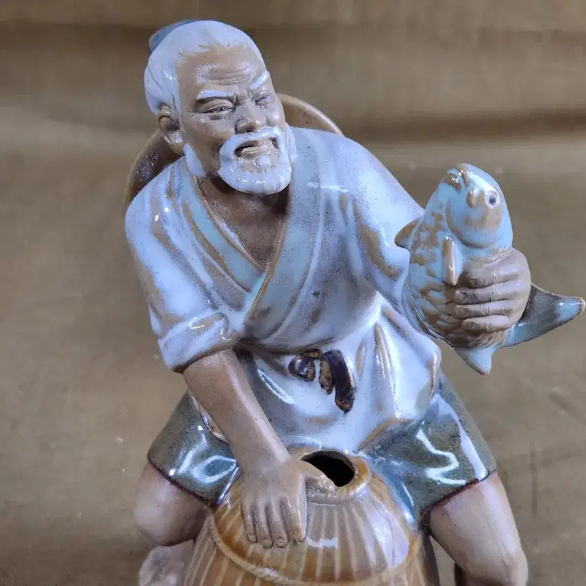 [BUNJANG] Chinese Antique Porcelain Fisherman Figurine / 중국도자기 고기잡는 어부 도자기상