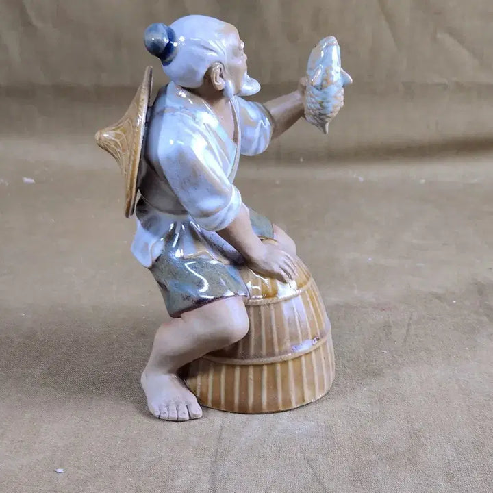 [BUNJANG] Chinese Antique Porcelain Fisherman Figurine / 중국도자기 고기잡는 어부 도자기상