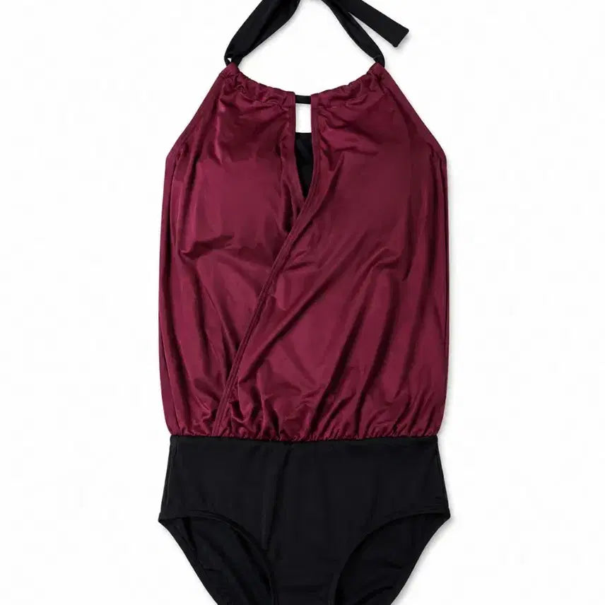 [BUNJANG] ELLE Wine Holder Neck Bolero Cover-Up One-Piece Swimsuit (M) / (택달린새상품)엘르 ELLE 복부커버 홀더넥 커버업 원피스수영복M