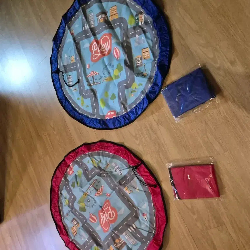 [BUNJANG] LEGO Compatible Toy Storage Mat Bag - Blue/Pink Set / 레고 장난감 정리함 겸 놀이매트 블루/핑크팝니다