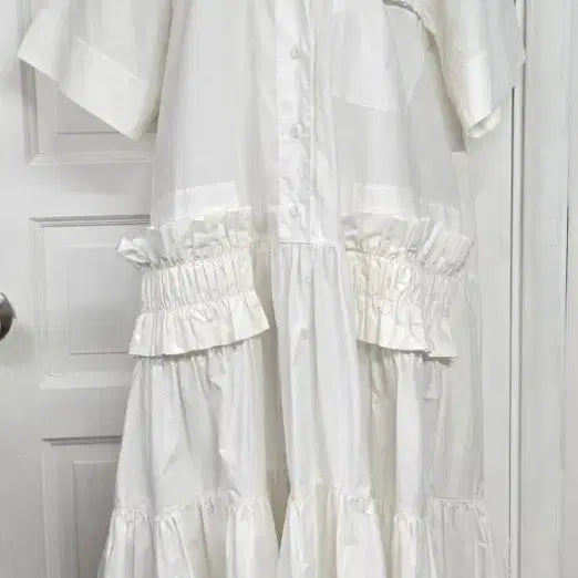 [BUNJANG] LEE MATHEWS Elsie SS Pleat Shirtdress (Natural, Size 3) / 새상품)리매튜스 셔츠 원피스