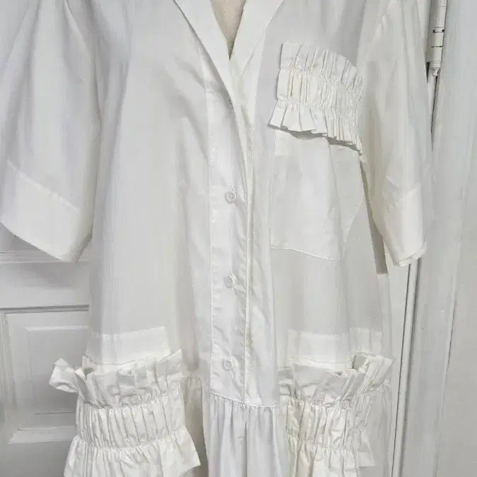 [BUNJANG] LEE MATHEWS Elsie SS Pleat Shirtdress (Natural, Size 3) / 새상품)리매튜스 셔츠 원피스
