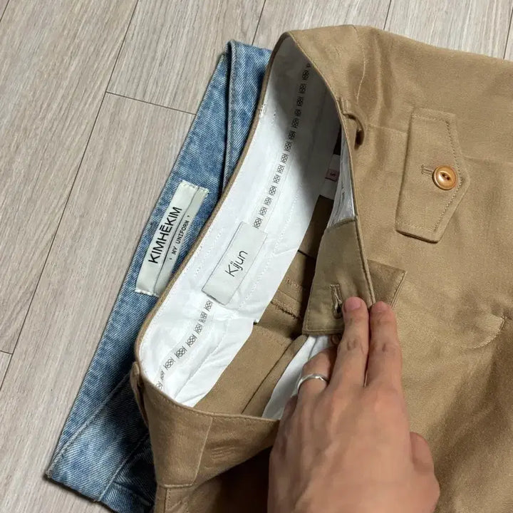 [BUNJANG] Kijun Beige Wide Cotton Pants / Kijun 베이지 와이드 팬츠