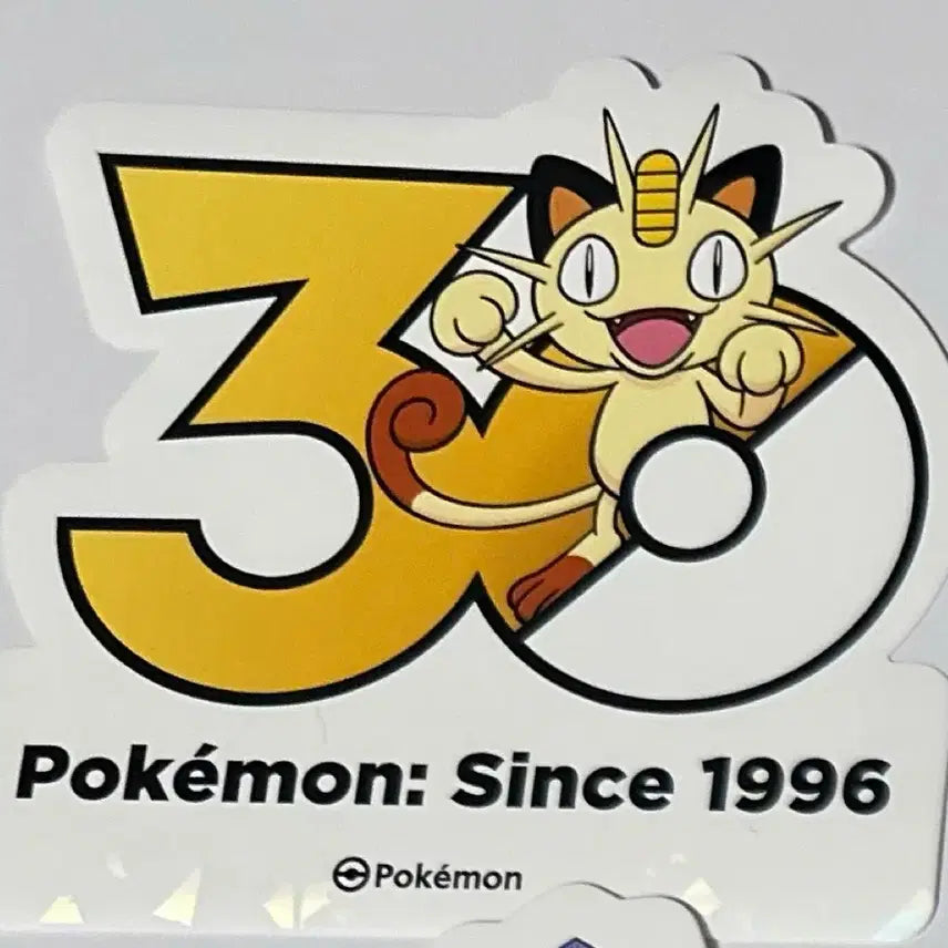 [BUNJANG] Pokemon 30th Anniversary Logo Sticker - Meowth / 포켓몬 30주년 로고 스티커 나옹