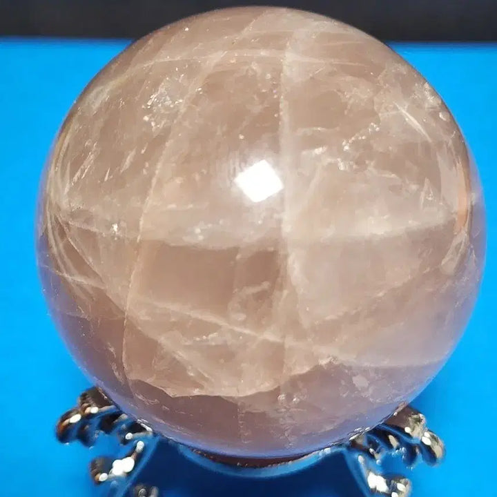 [BUNJANG] Natural Rose Quartz Sphere with Stand / 천연 로즈쿼츠 구체 원석+받침대