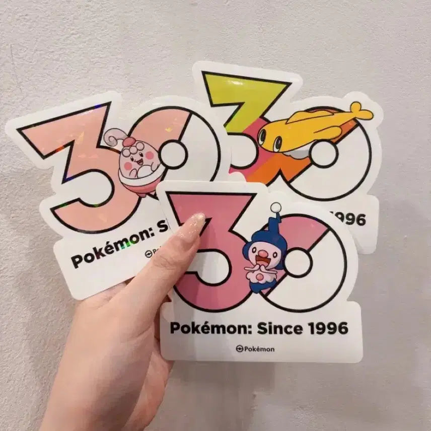 [BUNJANG] Pokemon 30th Anniversary Sticker Hologram / 핑복 싸리용 흉내내 포켓몬 30주년 스티커