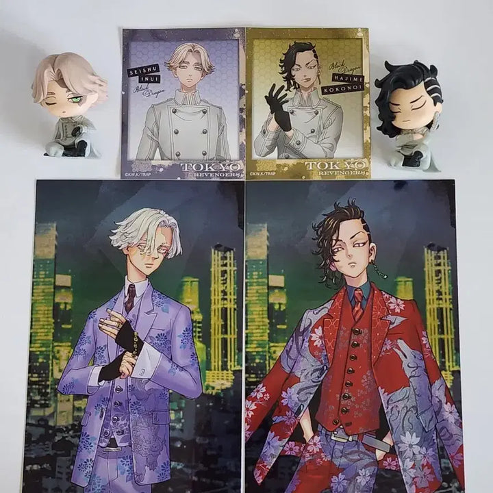[BUNJANG] Tokyo Revengers Inui Seishu &amp; Kokonoi Hajime Bundle Set - Metal Postcard, Shoulder Figure, Sticker / 일괄) 도쿄 리벤저스 이누이 코코노이 메탈엽서 어깨쿵피규어 스티커 도리벤