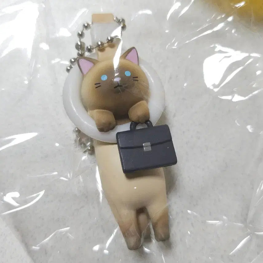 [BUNJANG] Sealed Office Cat Gacha Keyring Siamese Cat / (미개봉 새상품) 출근 고양이 가챠 키링 샴고양이