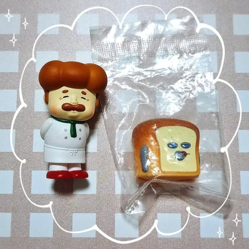 [BUNJANG] Bread Thief Figure &amp; Gacha Clip Set / 빵도둑 피규어 + 가챠 클립 2개 같이