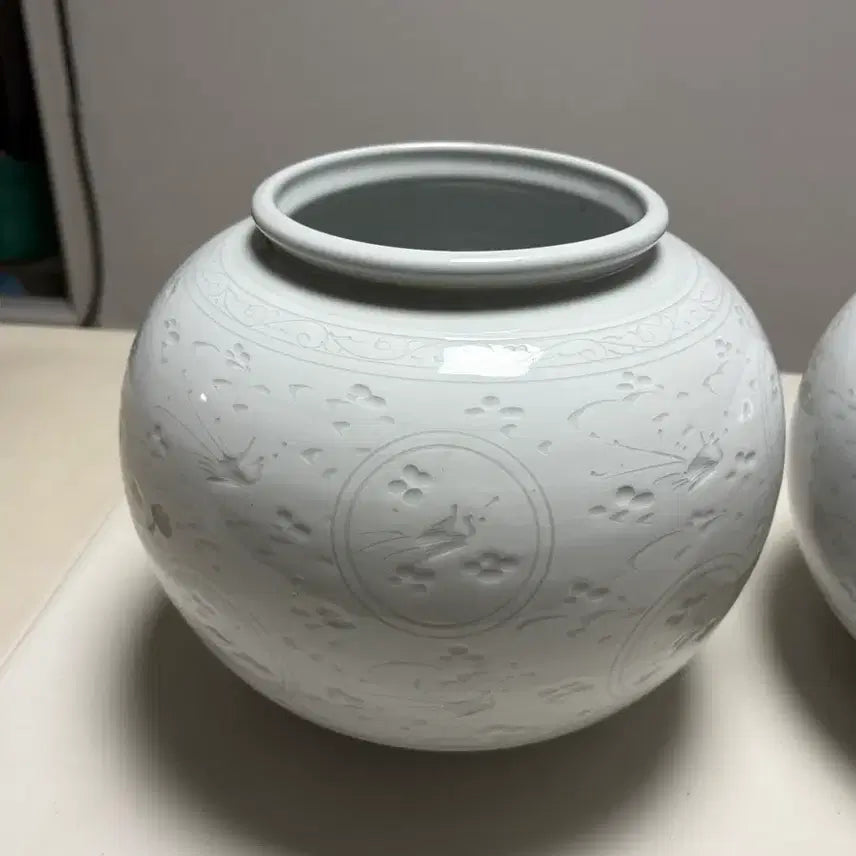 [BUNJANG] White Porcelain Blue-and-White Motif Jar Set / 백자 청화 문양 항아리 세트