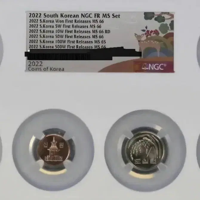 [BUNJANG] NGC FR MS 2022 Graded Coin Set - 5 Variants / 멀티그레이딩 2022년  NGC FR MS 세트 5종 간지작살