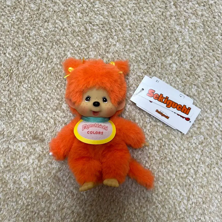 [BUNJANG] Monchhichi Colors Twin Tails Orange Plush Toy (New) / 양갈래 오렌지 몬치치 컬러즈(새상품)