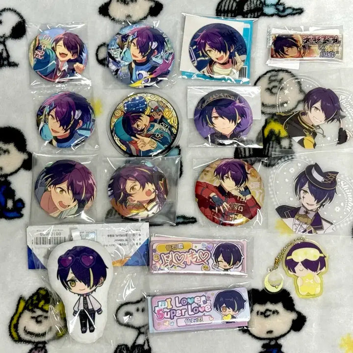[BUNJANG] Ensemble Stars Sengoku Shinobu Merchandise Bundle (Ensemble! Badges, Cushion Keychain, etc.) / 앙스타 센고쿠 시노부 굿즈 일괄(뱃지, 쿠션 키링, 이심전심 뱃지 등)