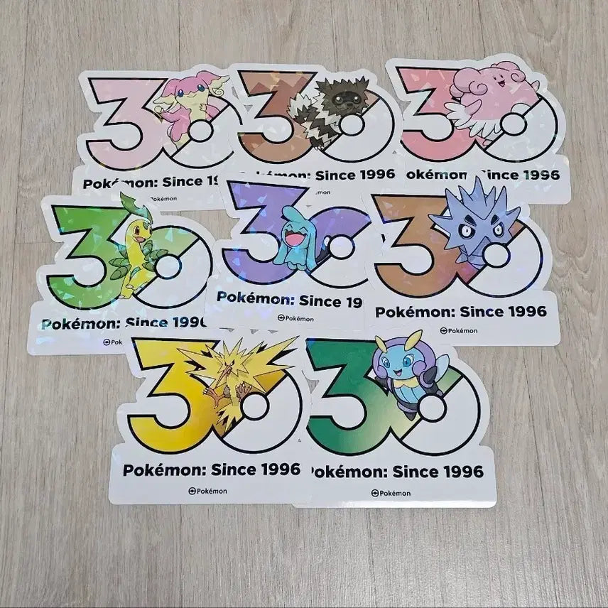 [BUNJANG] Pokemon 30th Anniversary Logo Sticker Bundle Set / 포켓몬 30주년 로고 스티커 일괄