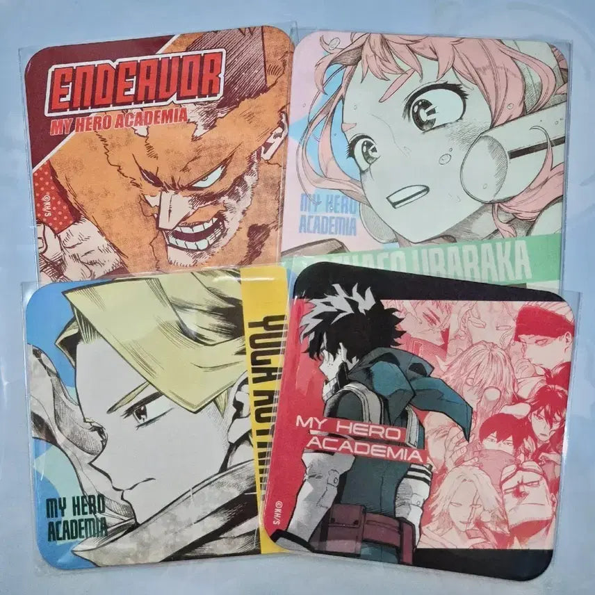 [BUNJANG] My Hero Academia Original Art Exhibition Art Coaster Set (Midoriya, Endeavor, Uraraka, Aoyama) / 히로아카 원화전 아트코스터 미도리야 엔데버 우라라카 아오야마 일괄