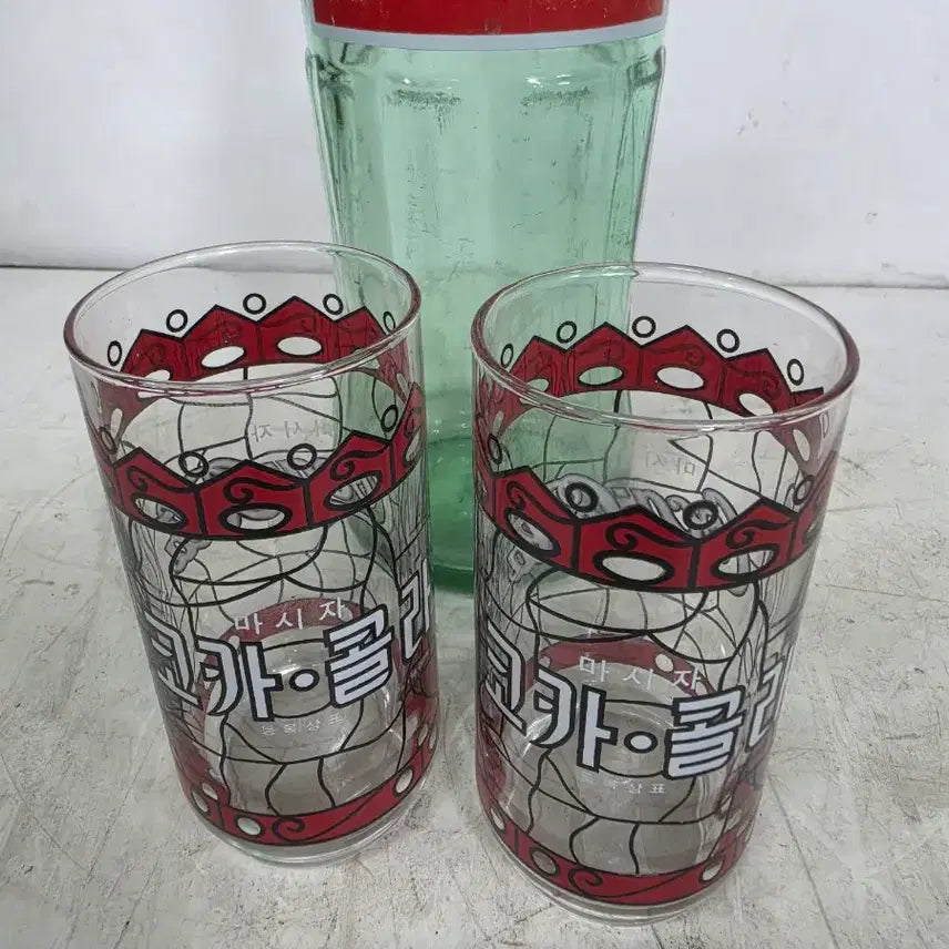 [BUNJANG] Coca-Cola 1 Liter Bottle &amp; Glass Set / 코카콜라1리터병/유리컵