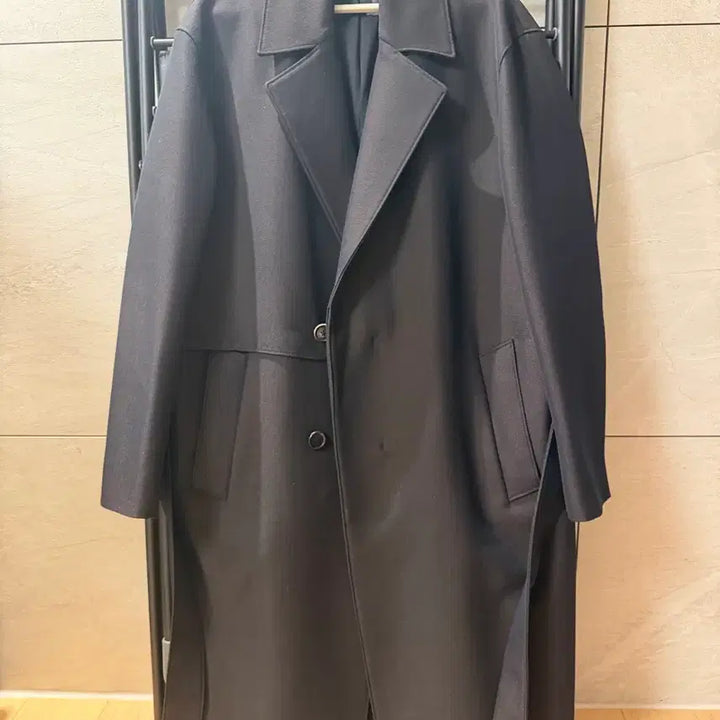 [BUNJANG] Allegri Two-Tone Choco Navy Trench Coat / [48] 알레그리 초코 네이비 투톤 트렌치코트