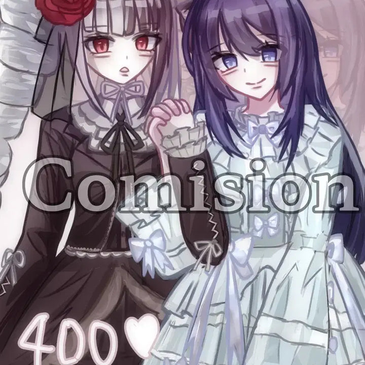 [BUNJANG] Custom Character Illustration Service - Geine Style / [2인 0.25] 미소녀 지뢰계 그림 커미션 페어 드림 중퀄