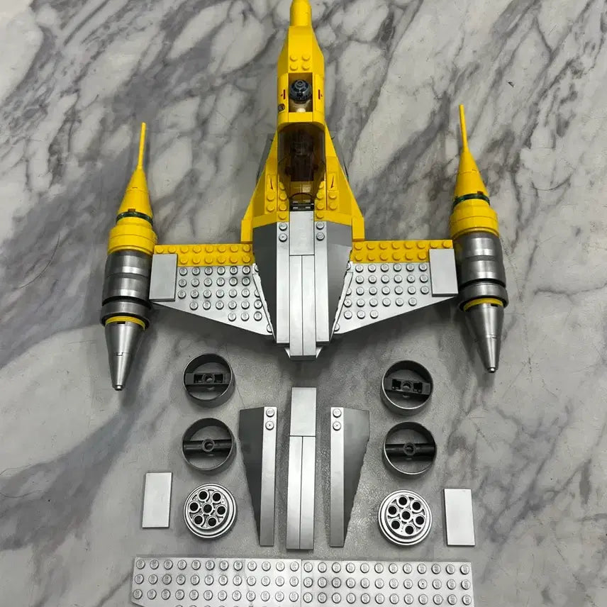 [BUNJANG] LEGO Star Wars Naboo Starfighter Silver Painted Brick Set / 레고 스타워즈 나부 스타파이터 실버 도색 브릭세트(75092,75442
