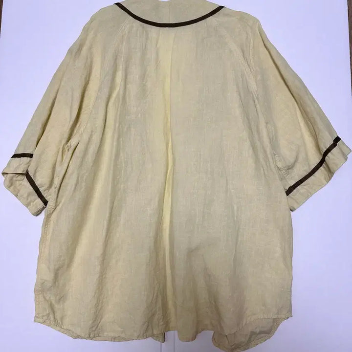 [BUNJANG] Kapital French Linen Great Country Baseball Shirt Light Yellow / 3) 캐피탈 프렌치 리넨 그레이트 컨트리 베이스볼 셔츠 라이트 옐로우