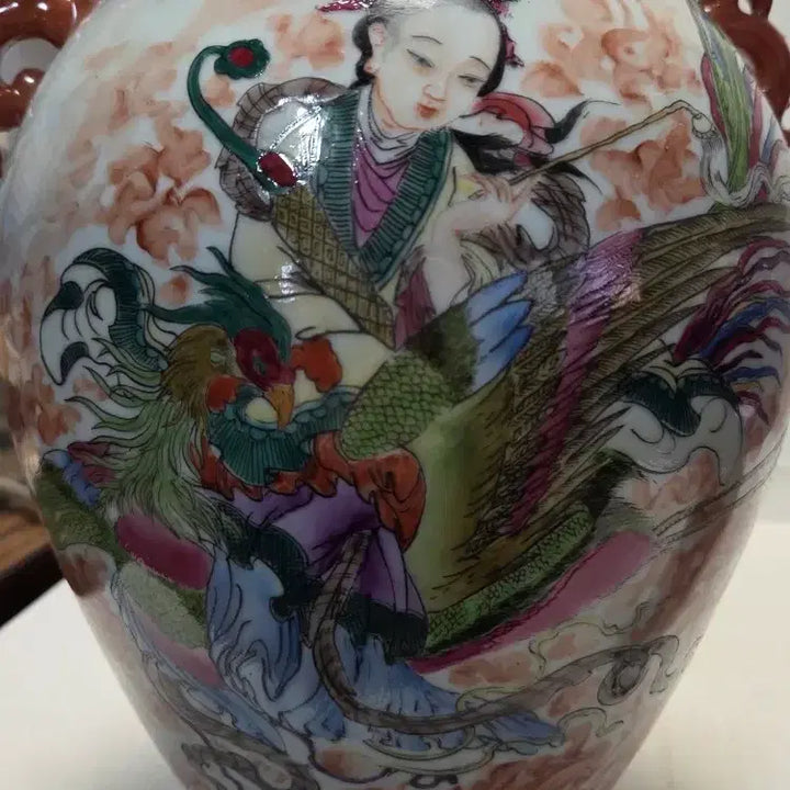 [BUNJANG] Celadon White Porcelain Phoenix Large Vase 31cm / 청대 오체 백자 봉황문 대단지 높이31cm무게2.3kg 할인처분