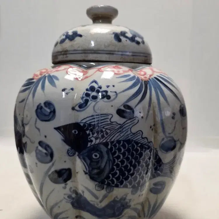 [BUNJANG] Blue and White Porcelain Moon Jar with Butterfly Motif / 청화백자 나비문 달항아리 지름23cm무게1.8kg 할인중