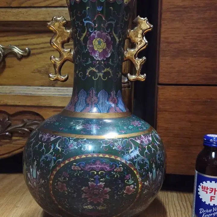 [BUNJANG] Rare Large Blue-Glazed Porcelain Vase with Inlaid Design / 청대 오체 희귀 대형 포입주병 높이33cm무게1.9kg 할인중 무료배송