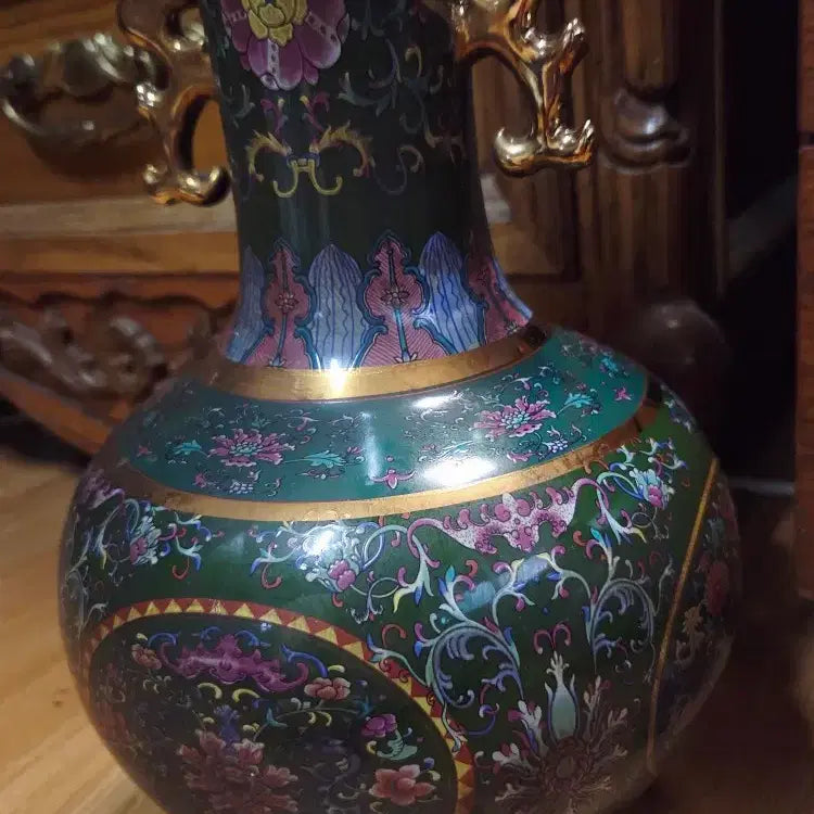 [BUNJANG] Rare Large Blue-Glazed Porcelain Vase with Inlaid Design / 청대 오체 희귀 대형 포입주병 높이33cm무게1.9kg 할인중 무료배송