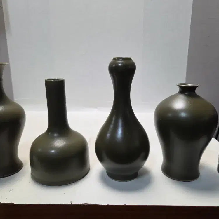 [BUNJANG] Rare Celadon Porcelain Vase Set (4 Pieces) / 청대 정요청자 주병,매병,화병 4점 일괄 할인 처분 평균높이16cm