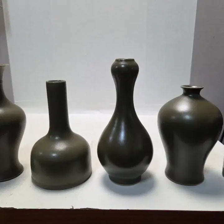 [BUNJANG] Rare Celadon Porcelain Vase Set (4 Pieces) / 청대 정요청자 주병,매병,화병 4점 일괄 할인 처분 평균높이16cm