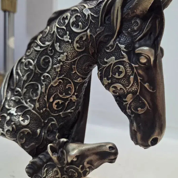 [BUNJANG] Brass Twin Horse Sculpture 23cm / 황동 쌍마 브론즈 높이23cm 무게1.8kg 할인중