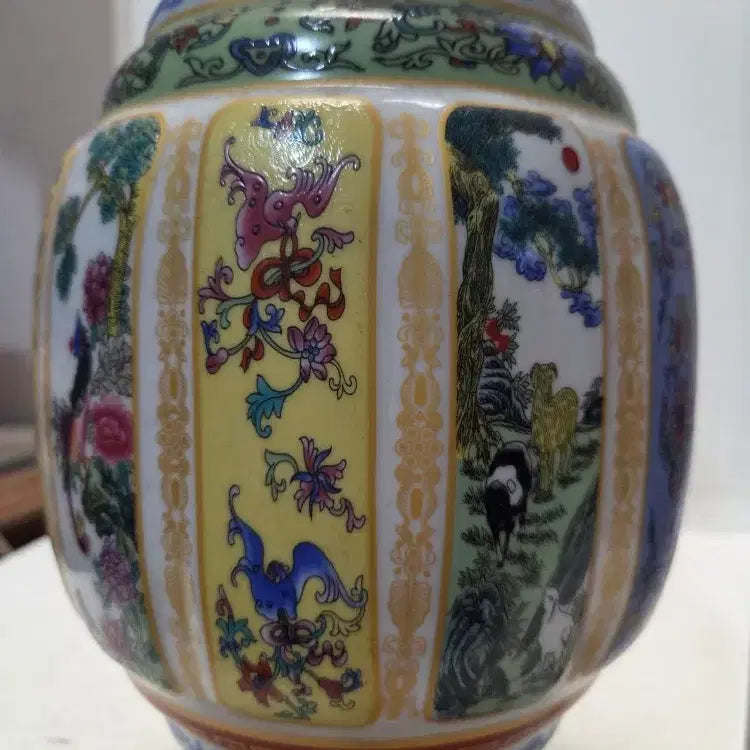 [BUNJANG] Large Blue Glaze Imperial Vase (Height 34cm) / 청대 대형 오체 황실 대화병 높이34cm 무게1.8kg 한시할인