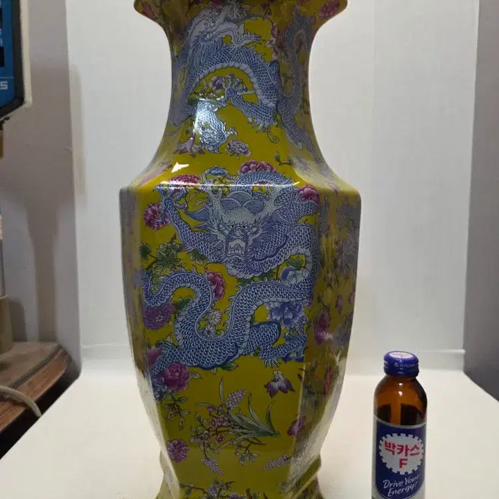 [BUNJANG] Large Celadon Dragon Motif Royal Vase / 초대형 청대 용무리 황실 대화병 높이42cm 무게4.1kg 정리처분가