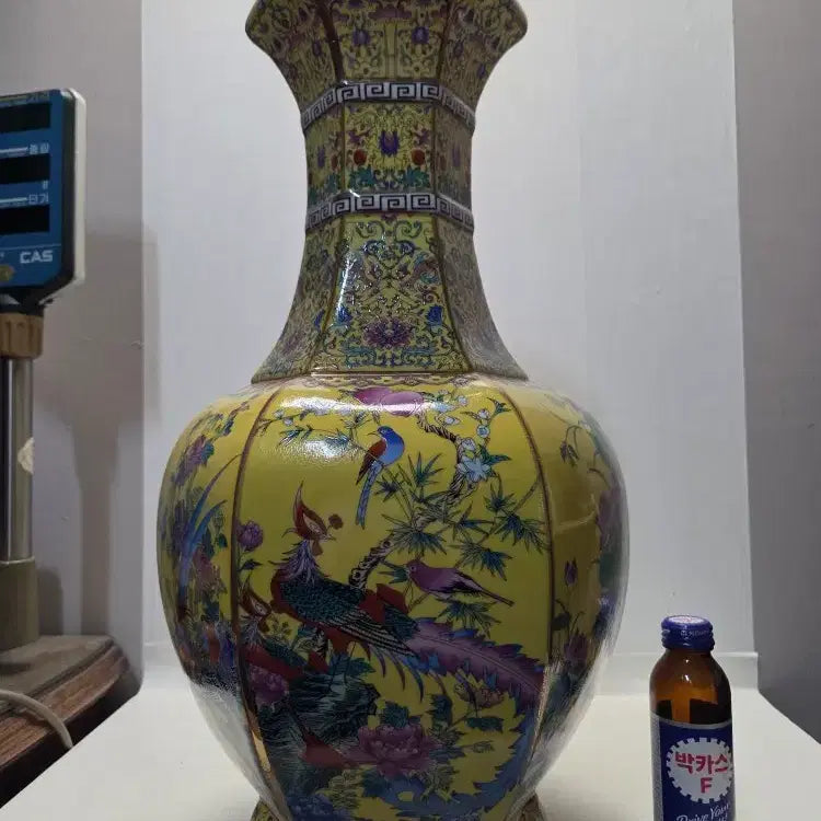 [BUNJANG] Extra Large Celadon Vase with Bird and Flower Motif / 초대형 청대 화조문 황실 대화병 높이51cm 무게5.4kg 정리처분가