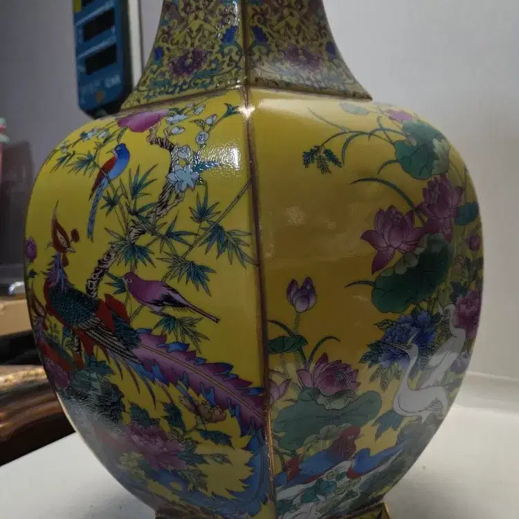 [BUNJANG] Extra Large Celadon Vase with Bird and Flower Motif / 초대형 청대 화조문 황실 대화병 높이51cm 무게5.4kg 정리처분가