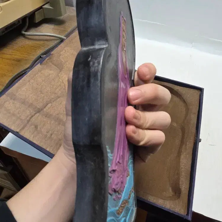 [BUNJANG] Large Antique Calligraphy Inkstone / 골동 대형 관세음 서예용 흑먹 세로23cm 무게636g 대폭할인